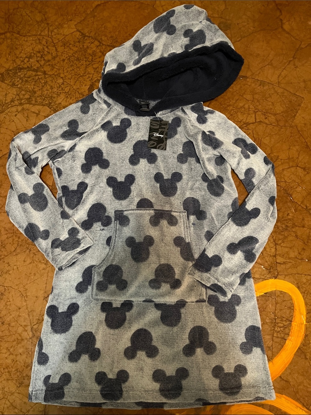 Disney Mickey Fleece Hoodie Sleepwear Blue Sz Small Womens NWT